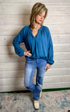 Dylan New Peasant Top Galaxy Blue