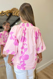 Homeroom Charm Umgee Blouse Pink Print