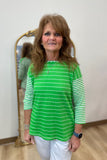Multiples Laced Tie Back Top Green