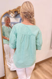 Pinstripe Perfection Top Green