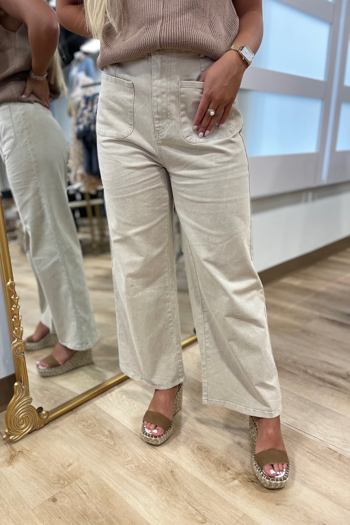 Go To Front Pocket Pants Stone