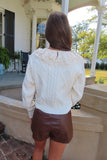 Lean on Me Lace Crochet Knit Sweater Cream