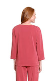 Multiples 3/4 Sleeve Drop Shoulder Wide Neck Top (various)
