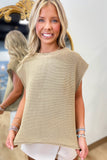 October is Here Exposed Seam Vest Khaki