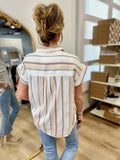 Cream Multi Stripe Sleeveless Top
