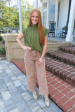 Spice Spice Baby Drop Shoulder Mock Neck Sweater Vest Olive
