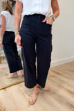 Renuar Cropped Wide Leg Pant Black