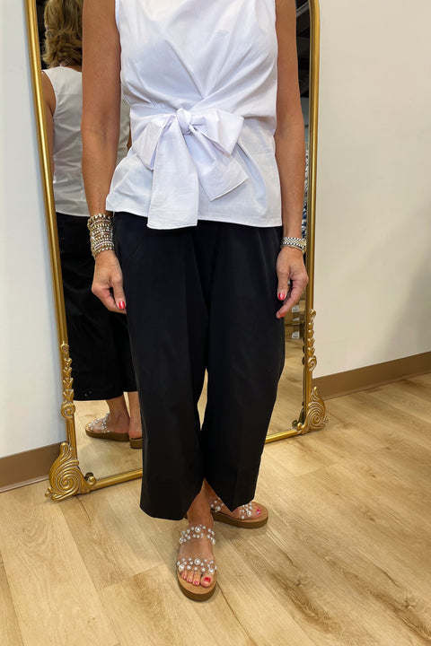 Renuar Woven Side Tie Top White