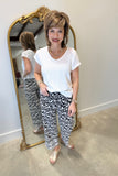 Renuar Black Print Woven Pant