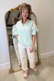 Easy Breezy Striped Blouse Green