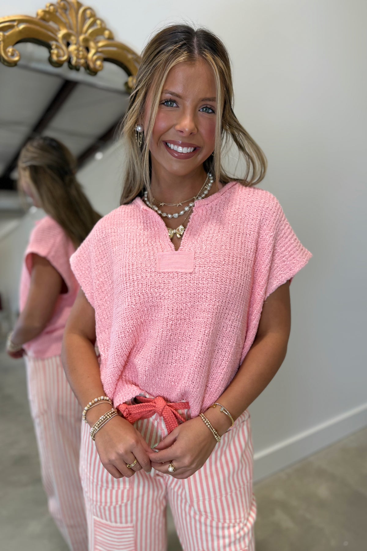 Spring Slub Sweater Peach