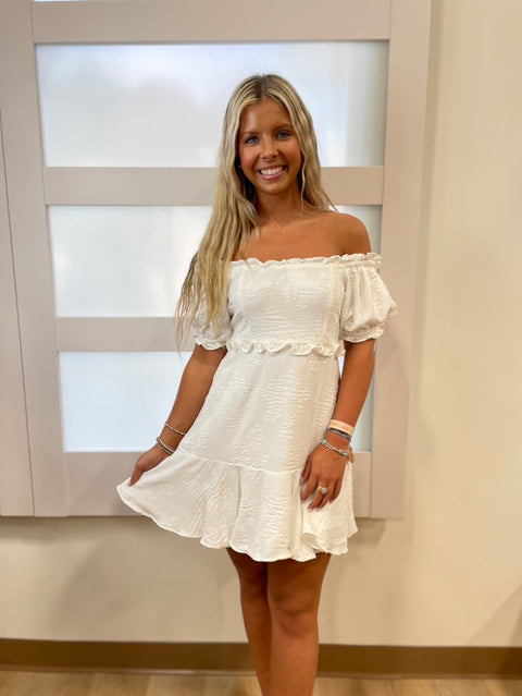 You and Me Off Shoulder Dress White