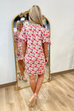 Berry Bloom Bubble Sleeve Dress Raspberry