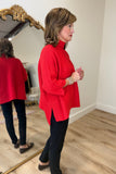 Multiples Funnel Neck Sweater Crimson