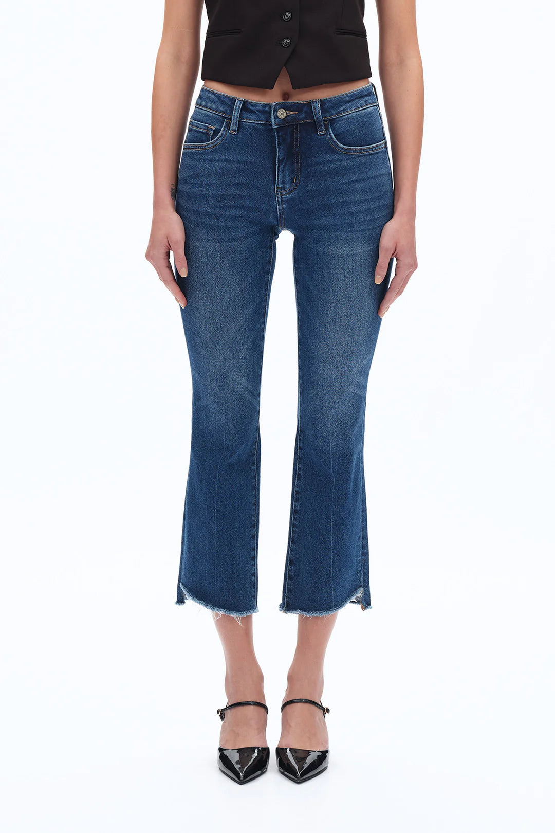 Bayeas Cropped Bootcut Jeans Diamonds