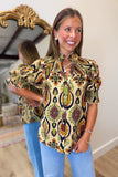 Faculty Favorite Blouse Taupe/Rust