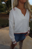 Slice of Heaven Contrast Collar Sweater Toffee