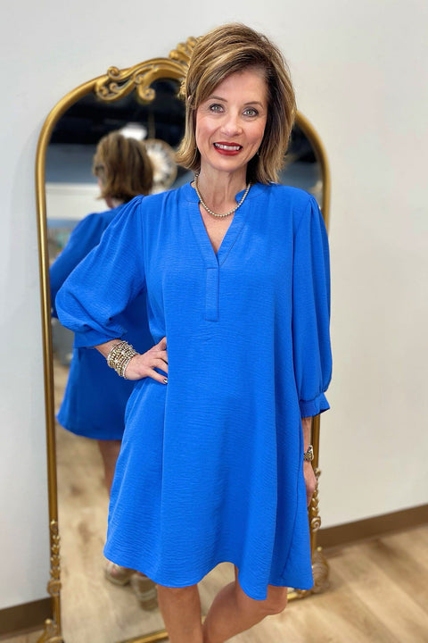 Dress It Up Shift Dress Cobalt Blue
