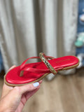 Kara Thong Sandals Red