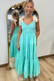 Soft Elegance Shoulder Tie Dress Mint
