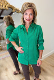 Boho Chic Emerald Green Blouse