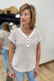 Earth Stripes V Neck Top