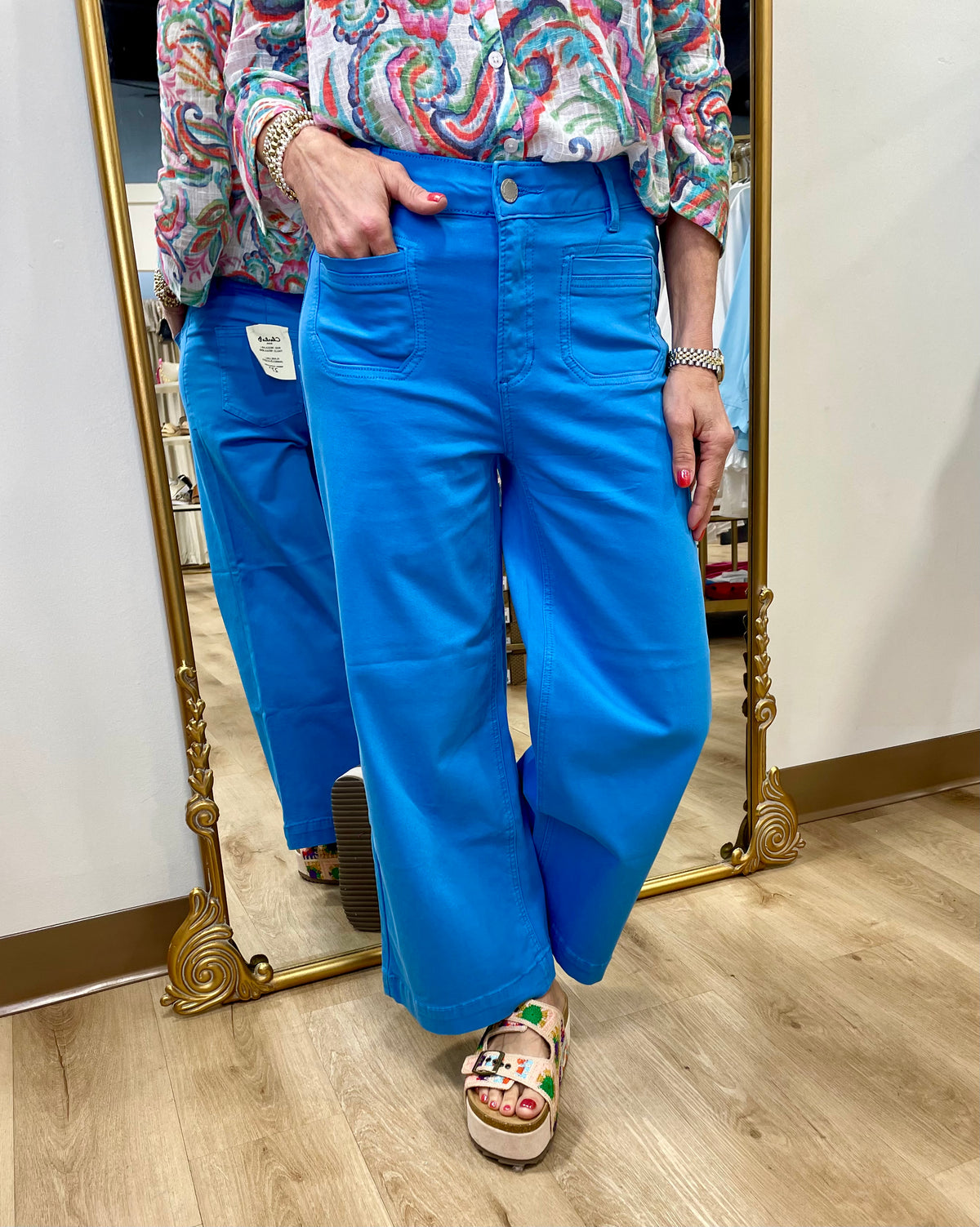 Charlie B Cropped Flare Pant Lagoon
