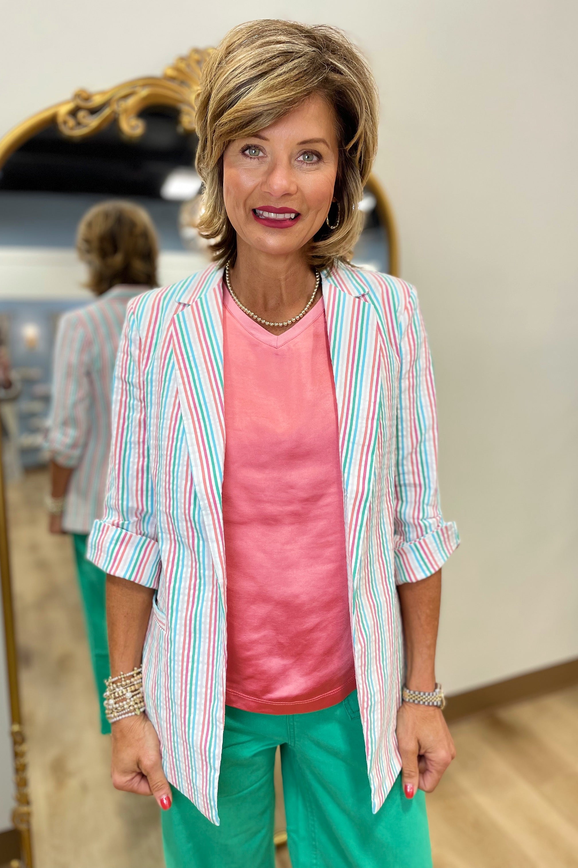 Renuar Woven Jacket Multi Stripe
