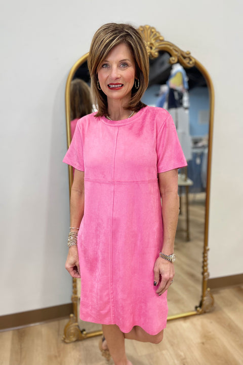 Joh Audrey V Neck Short Sleeve Dress Bubble Gum