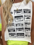 Cassette Sleeveless Muscle Tank Cream