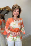 Papillon Bell Sleeve Blouse Orange