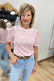 Floral Lattice Top Pink