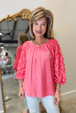 Multiples Peasant Top Coral Pink