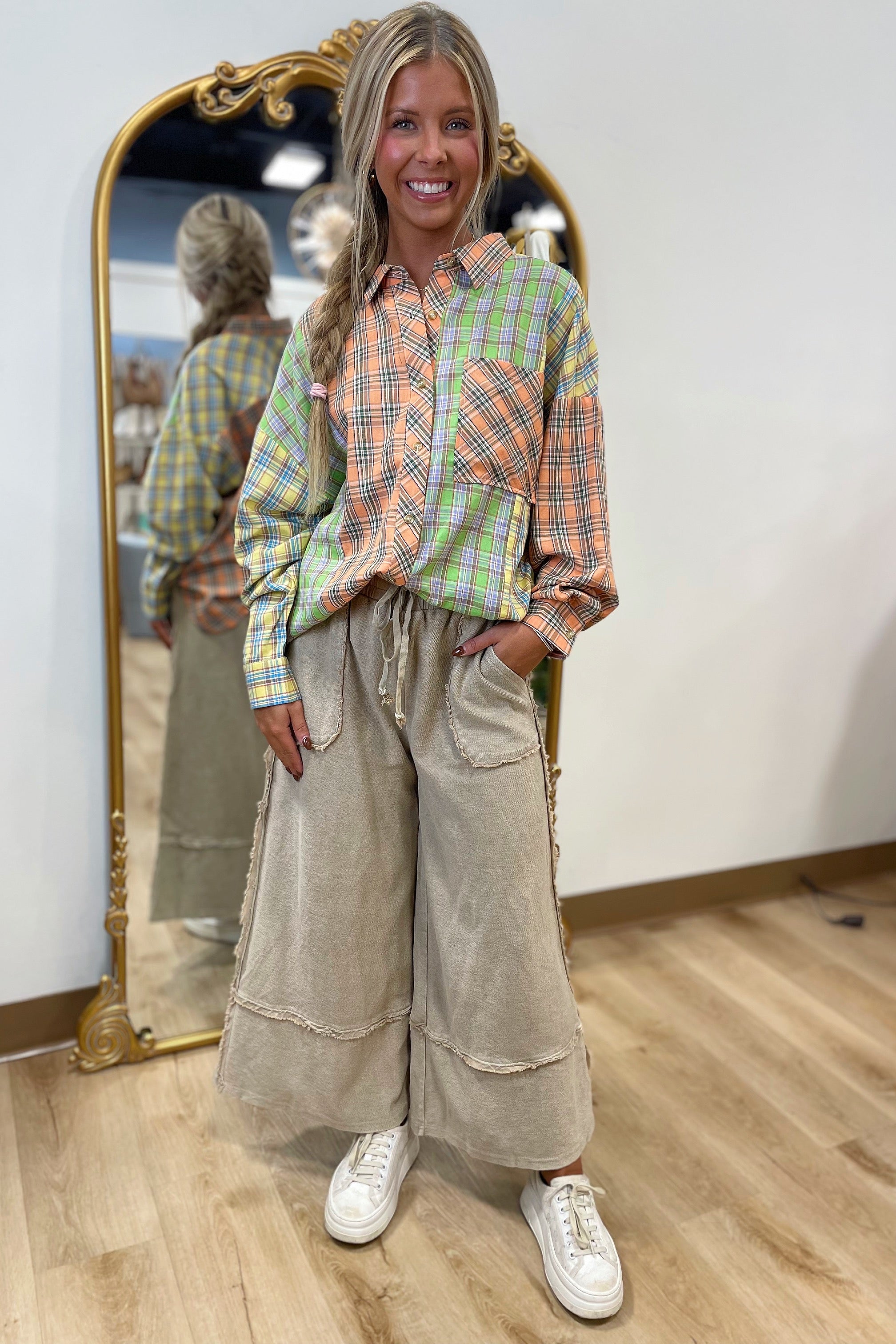 Tyler Wide Leg Pants Mushroom