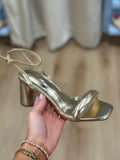 Jasmine Ankle Strap Heel Gold
