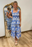 Aureum Chambray Charm Smocked Bodice Dress