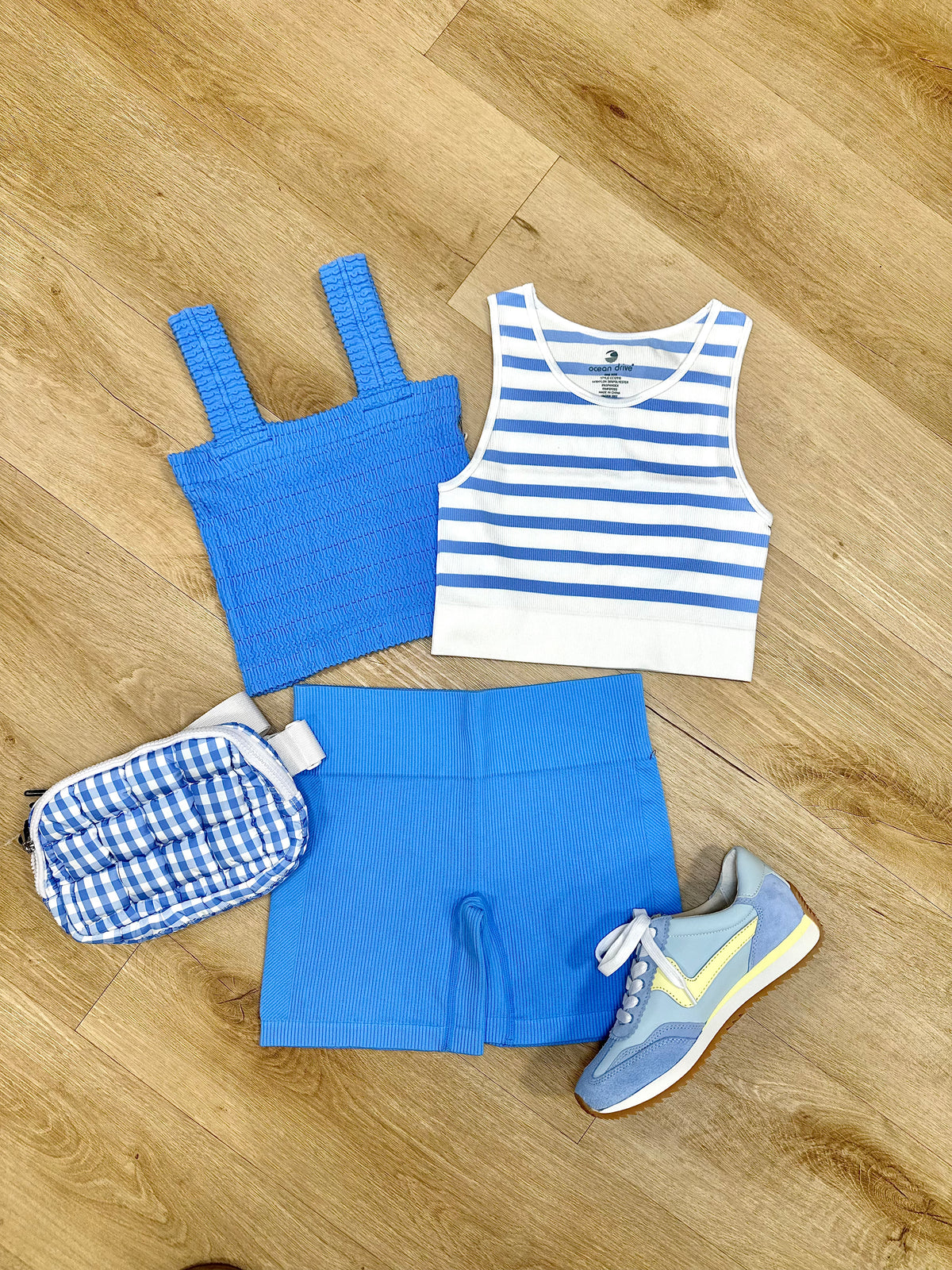 Ocean Drive Stripe Tank Blue