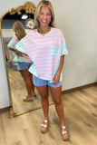Stripe Spectrum Top Pink