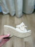 Ingrid Bow Wedge Heel Bone