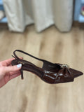 Corinne Pointed Toe Bow Accent Heel Brown