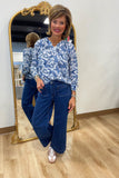 Charlie B Popover Blouse Azure