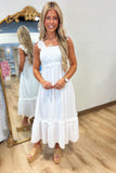 Ocean Love Ruffle Sleeve Dress White