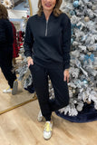 Softies Dreamtech  1/4 Zip Jogger Set Black