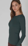 Butter Soft Long Sleeve Crew Neck Top Forest