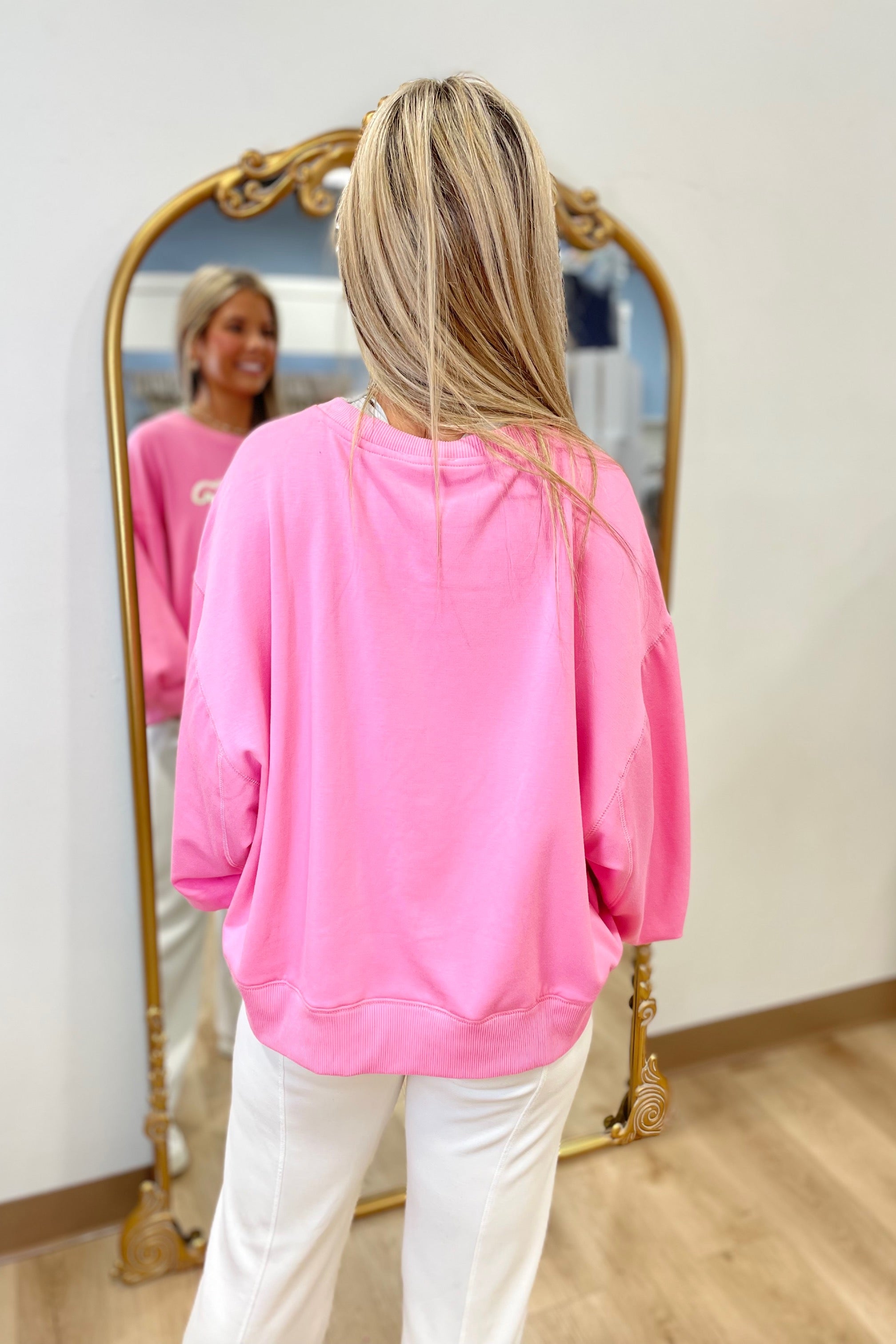 Mary Square XOXO Sweatshirt Pink