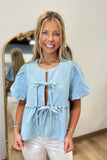 Denim Truth Front Tie Top