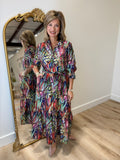 Boho Chic Geometric Print Shirt Dress Multi