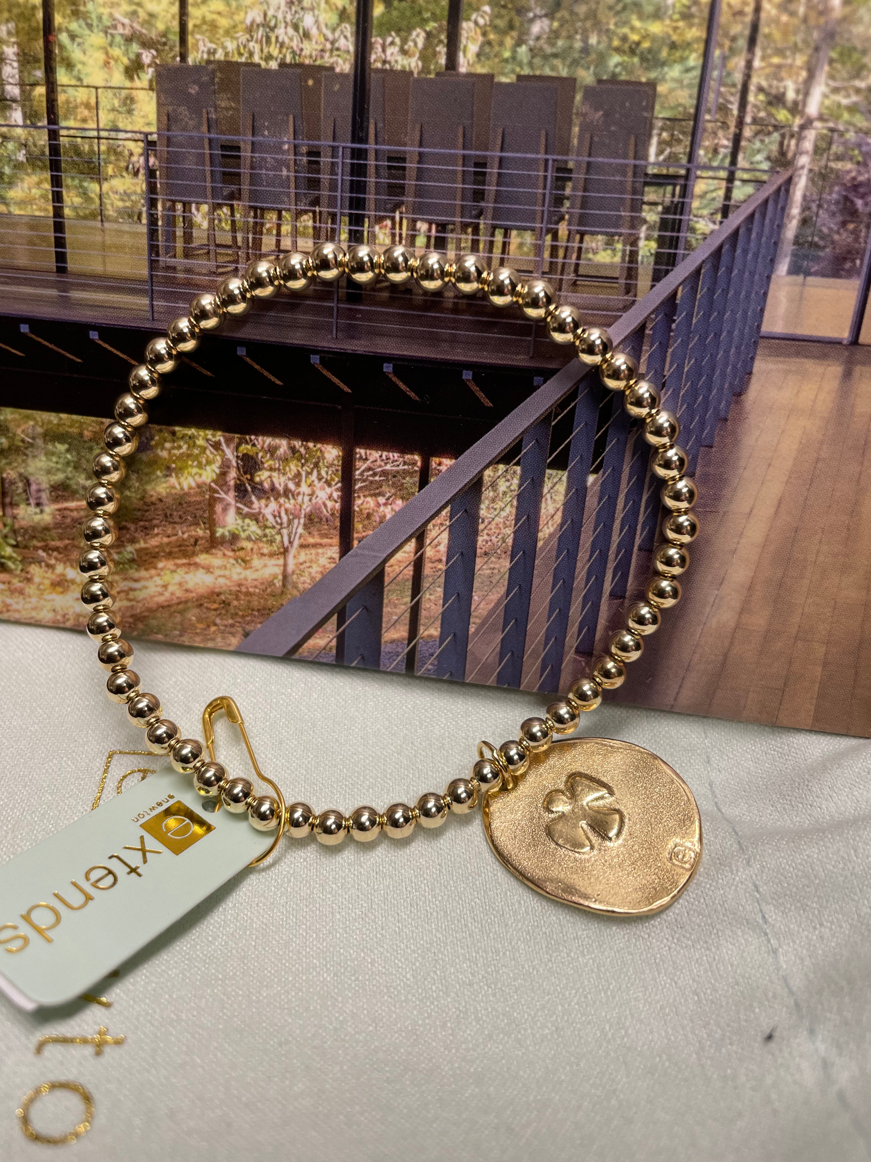 E Newton Extends Classic Gold 4mm Inspire Charm Bracelet