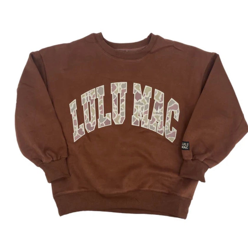 Lulu Mac Chocolate Camo Sweatshirt