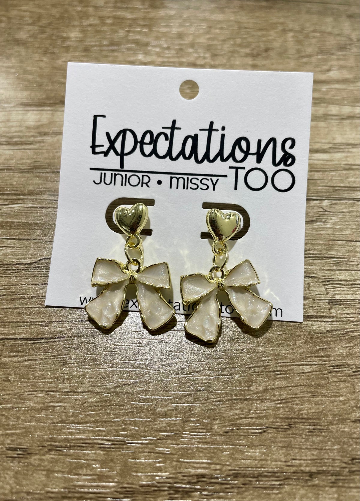 Valentine Enamel Bow Stud Earring